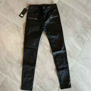 Women’s Black Faux Leather Jeans Size Small NWT